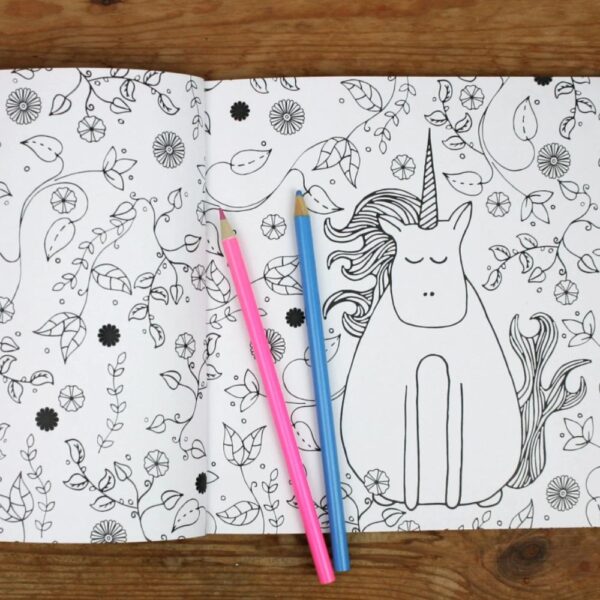 Delux Colouring Book Hand Illustrated Unicorns