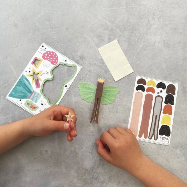 Contents of Cotton Twist craft kit to make a fairy peg doll