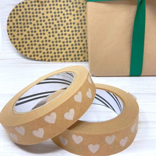 Eco Friendly Sustainable Paper Tape Heart Print Design