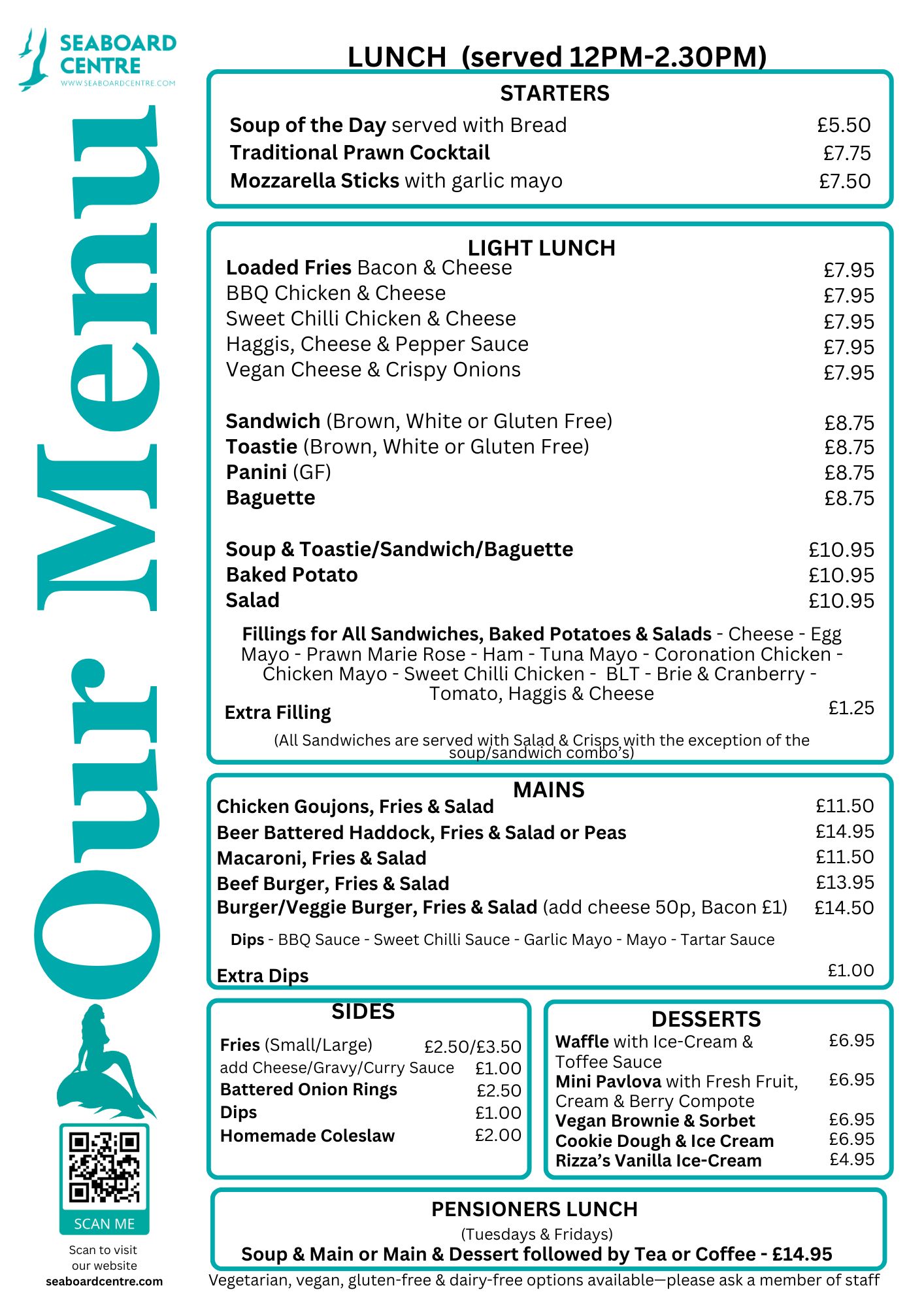 Cafe Menu Page 1